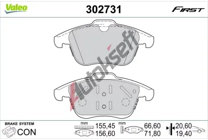 VALEO Sada brzdových destiček FIRST VA 302731, 302731 VALEO Sada brzdových destiček FIRST VA 302731, 302731