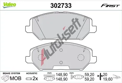 VALEO Sada brzdovch destiek FIRST VA 302733, 302733