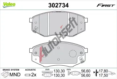 VALEO Sada brzdov�ch desti�ek FIRST VA 302734, 302734