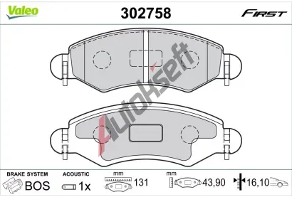VALEO Sada brzdov�ch desti�ek FIRST VA 302758, 302758