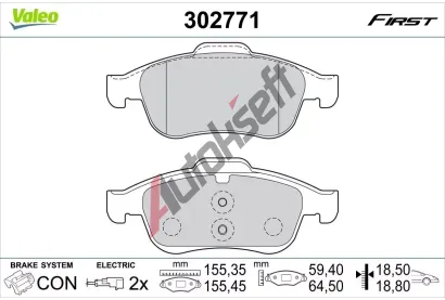 VALEO Sada brzdovch destiek FIRST VA 302771, 302771