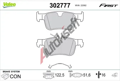 VALEO Sada brzdovch destiek FIRST VA 302777, 302777