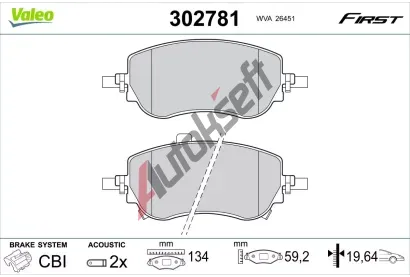 VALEO Sada brzdov�ch desti�ek FIRST VA 302781, 302781