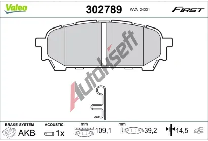 VALEO Sada brzdovch destiek FIRST VA 302789, 302789