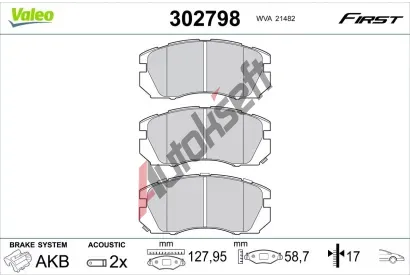 VALEO Sada brzdov�ch desti�ek FIRST VA 302798, 302798