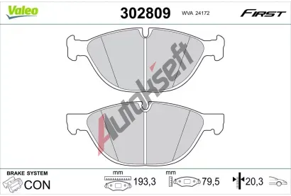 VALEO Sada brzdov�ch desti�ek FIRST VA 302809, 302809