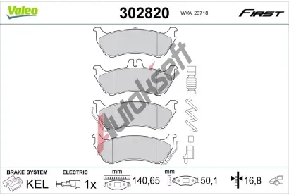 VALEO Sada brzdovch destiek FIRST VA 302820, 302820