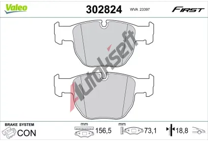 VALEO Sada brzdových destiček FIRST VA 302824, 302824 VALEO Sada brzdových destiček FIRST VA 302824, 302824
