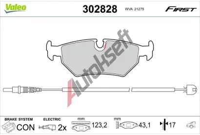 VALEO Sada brzdovch destiek FIRST VA 302828, 302828