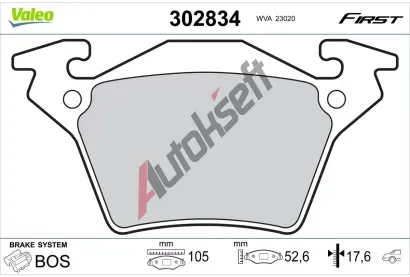 VALEO Sada brzdovch destiek FIRST VA 302834, 302834