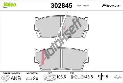 VALEO Sada brzdov�ch desti�ek FIRST VA 302845, 302845