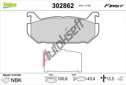 VALEO Sada brzdovch destiek FIRST VA 302862, 302862