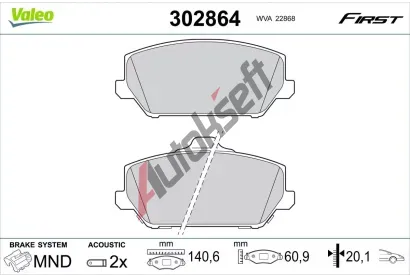 VALEO Sada brzdov�ch desti�ek FIRST VA 302864, 302864