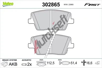 VALEO Sada brzdov�ch desti�ek FIRST VA 302865, 302865