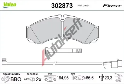 VALEO Sada brzdových destiček FIRST VA 302873, 302873 VALEO Sada brzdových destiček FIRST VA 302873, 302873