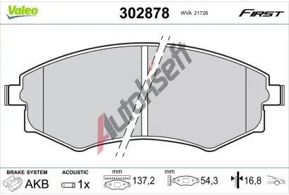 VALEO Sada brzdov�ch desti�ek FIRST VA 302878, 302878