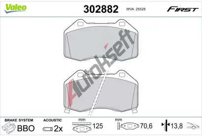 VALEO Sada brzdovch destiek FIRST VA 302882, 302882