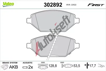 VALEO Sada brzdov�ch desti�ek FIRST VA 302892, 302892