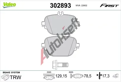 VALEO Sada brzdovch destiek FIRST VA 302893, 302893