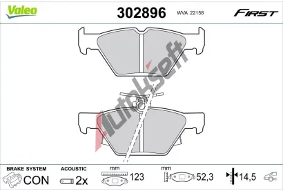 VALEO Sada brzdov�ch desti�ek FIRST VA 302896, 302896