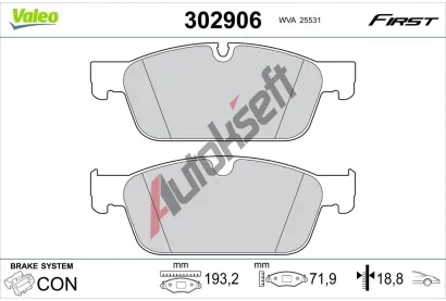 VALEO Sada brzdovch destiek FIRST VA 302906, 302906