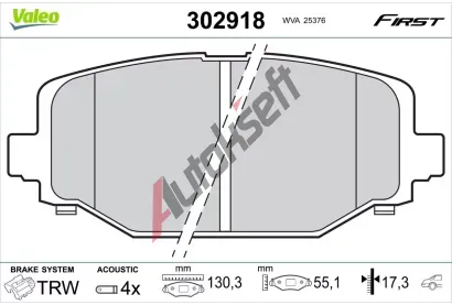VALEO Sada brzdov�ch desti�ek FIRST VA 302918, 302918