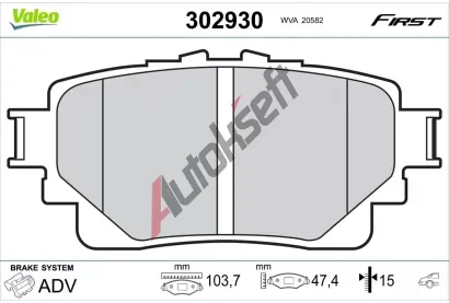VALEO Sada brzdovch destiek FIRST VA 302930, 302930