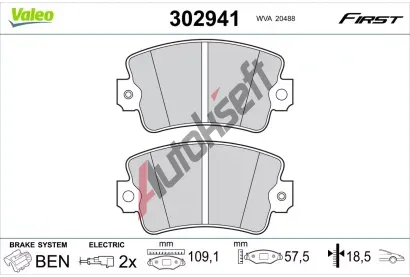 VALEO Sada brzdovch destiek FIRST VA 302941, 302941