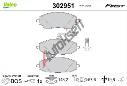 VALEO Sada brzdov�ch desti�ek FIRST VA 302951, 302951