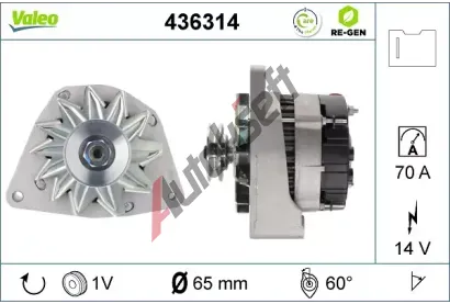 VALEO Alternátor VA 436314, 436314 VALEO Alternátor VA 436314, 436314