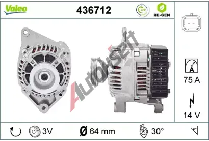 VALEO Alternátor VA 436712, 436712 VALEO Alternátor VA 436712, 436712