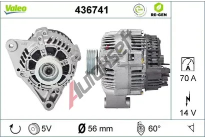 VALEO Alternátor VA 436741, 436741 VALEO Alternátor VA 436741, 436741