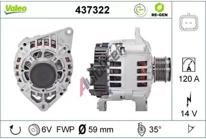 VALEO Alternátor VA 437322, 437322 VALEO Alternátor VA 437322, 437322
