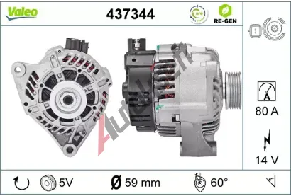 VALEO Alternátor VA 437344, 437344 VALEO Alternátor VA 437344, 437344