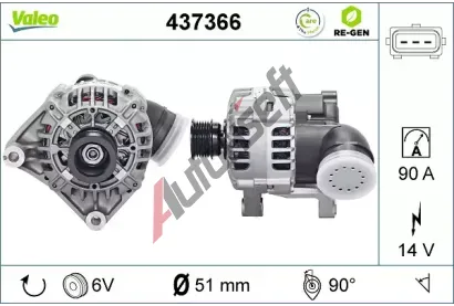 VALEO Alternátor VA 437366, 437366 VALEO Alternátor VA 437366, 437366