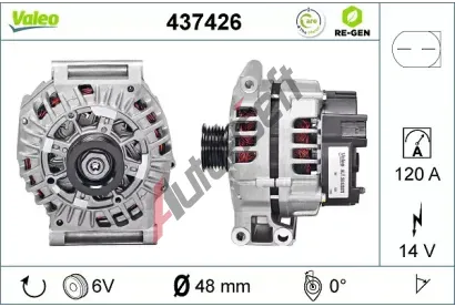 VALEO Alternátor VA 437426, 437426 VALEO Alternátor VA 437426, 437426
