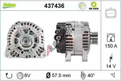 VALEO Alternátor VA 437436, 437436 VALEO Alternátor VA 437436, 437436