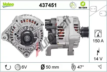 VALEO Alternátor VA 437451, 437451 VALEO Alternátor VA 437451, 437451