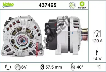 VALEO Alternátor VA 437465, 437465  VALEO Alternátor VA 437465, 437465