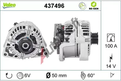 VALEO Alternátor VA 437496, 437496 VALEO Alternátor VA 437496, 437496