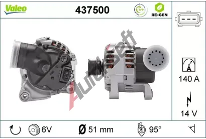 VALEO Alternátor VA 437500, 437500 VALEO Alternátor VA 437500, 437500