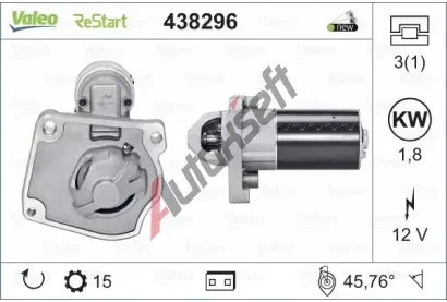 VALEO Startr VALEO ORIGINS NEW STOP&START OE TECHNOLOGY VA 438296, 438296