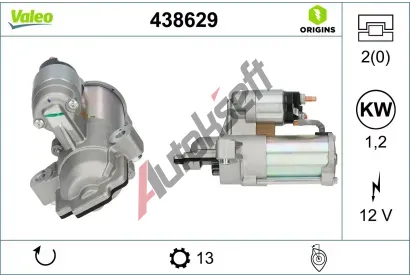 VALEO Startér VALEO ORIGINS NEW OE TECHNOLOGY VA 438629, 438629 VALEO Startér VALEO ORIGINS NEW OE TECHNOLOGY VA 438629, 438629