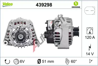 VALEO Alternátor VA 439298, 439298 VALEO Alternátor VA 439298, 439298