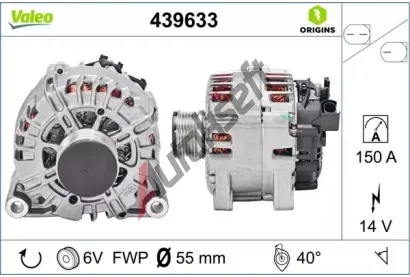 VALEO Alternátor VA 439633, 439633 VALEO Alternátor VA 439633, 439633