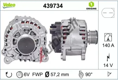 VALEO Alternátor VA 439734, 439734 VALEO Alternátor VA 439734, 439734
