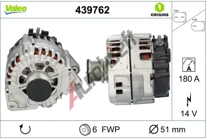 VALEO Alternátor VA 439762, 439762 VALEO Alternátor VA 439762, 439762