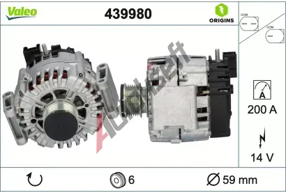 VALEO Alternátor VALEO ORIGINS NEW OE TECHNOLOGY VA 439980, 439980 VALEO Alternátor VALEO ORIGINS NEW OE TECHNOLOGY VA 439980, 439980
