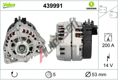 VALEO Alternátor VALEO ORIGINS NEW OE TECHNOLOGY VA 439991, 439991 VALEO Alternátor VALEO ORIGINS NEW OE TECHNOLOGY VA 439991, 439991