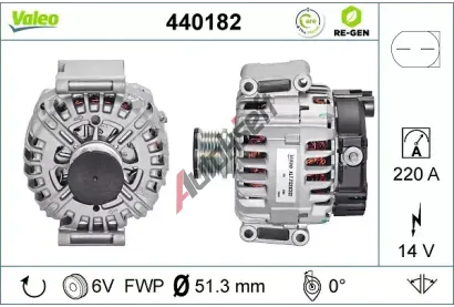 VALEO Alternátor VA 440182, 440182 VALEO Alternátor VA 440182, 440182